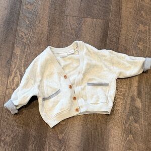 Zara Light Gray Cardigan with Button Detail